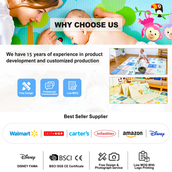 XPE Splicing Baby Play Mat 30x30x1.0cm Non-toxic Factory Hot selling Educational Interlocking Eva Foam Tatami Puzzle Mat Play Carpet Tiles Kids Children Baby Crawling Mat - Image 3