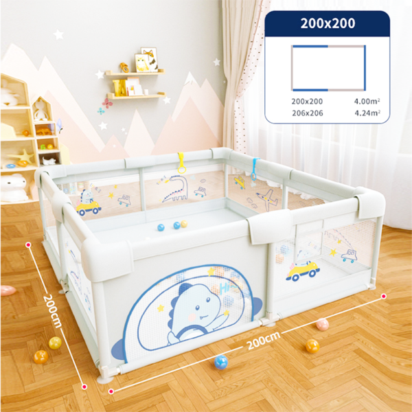Baby Playpen Large Activity Space Indoor Oxford Steel Safety Open Locker Safety Play Yard Fence for Toddlers Kids - Image 6